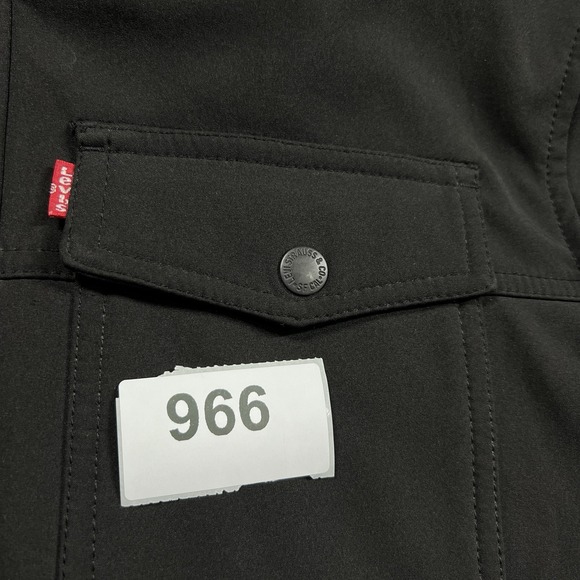 Levis Jacket Mens L Black Hooded Fleece Lined Insulated Winter Coat - Picture 15 of 15